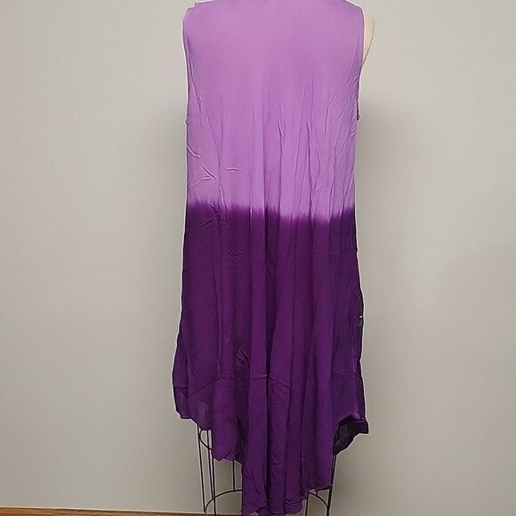 Ocean Breeze Purple Floral Sleeveless Dress, Swim Suit Cover Up. Free Size - Picture 5 of 6